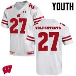 Youth Wisconsin Badgers NCAA #27 Cristian Volpentesta White Authentic Under Armour Stitched College Football Jersey QB31E03UQ